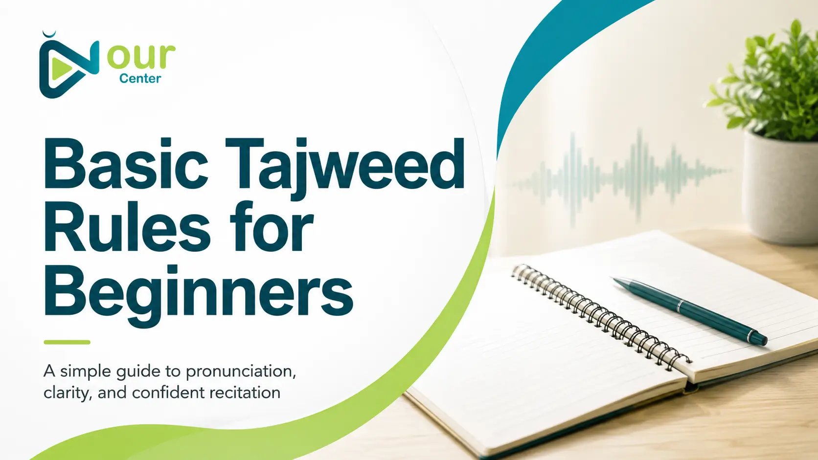 Beginner learning basic Tajweed rules and correct Quran recitation with an online teacher at Nour Center